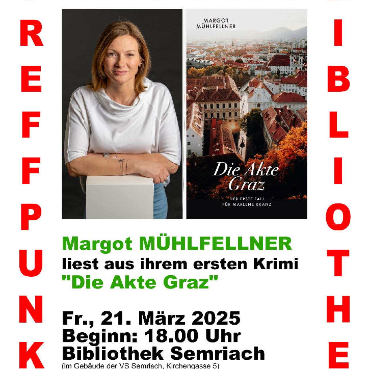 Plakat Lesung Margot Mühlfellner