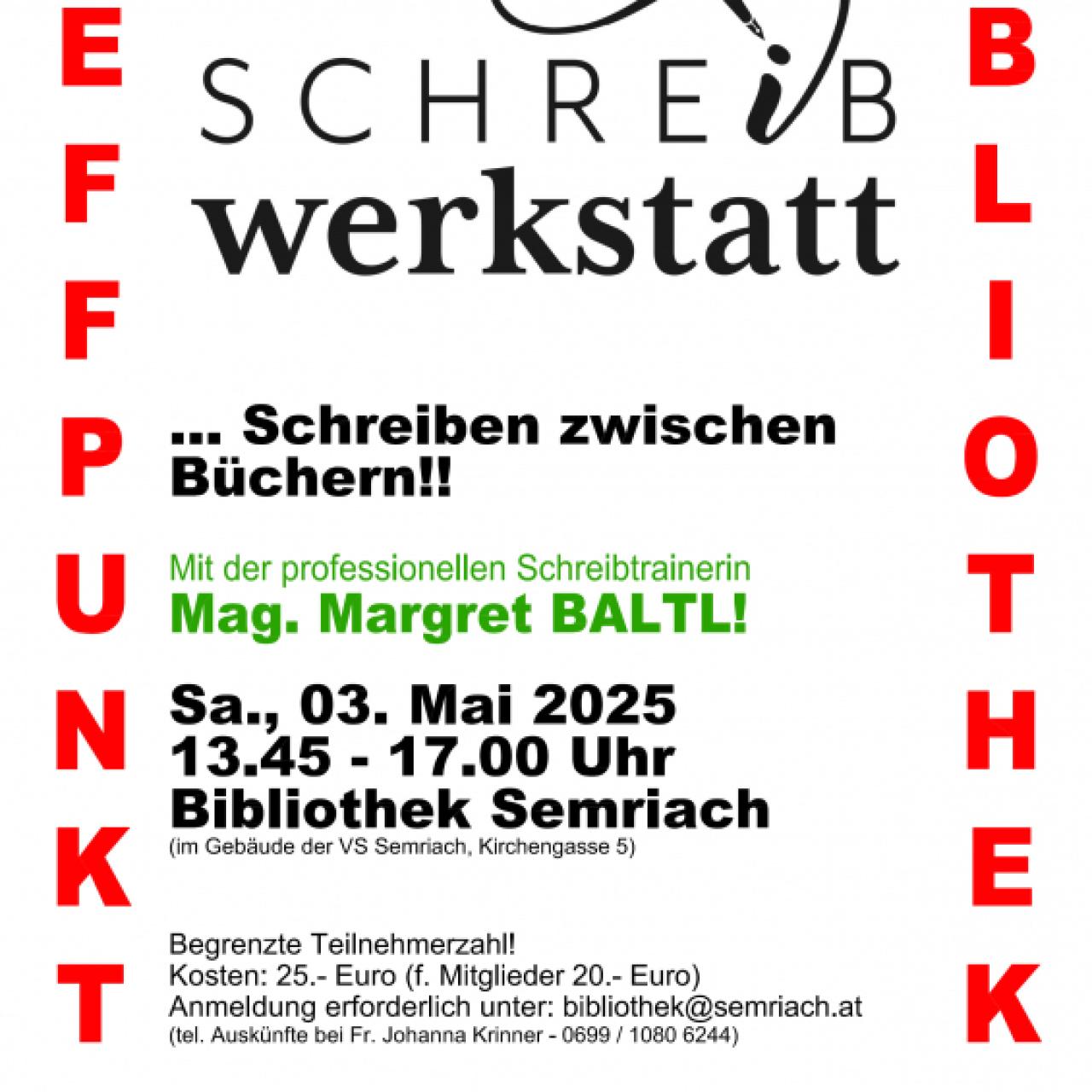 Plakat Schreibwerkstatt